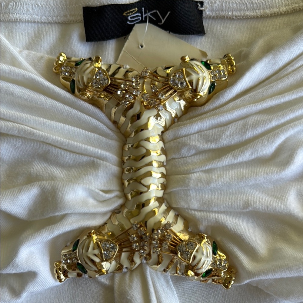 SKY white strapless stretch dress. Size L. New. Beautiful. - Picture 6 of 7